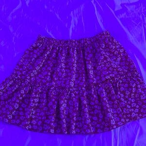 pink shein floral skirt